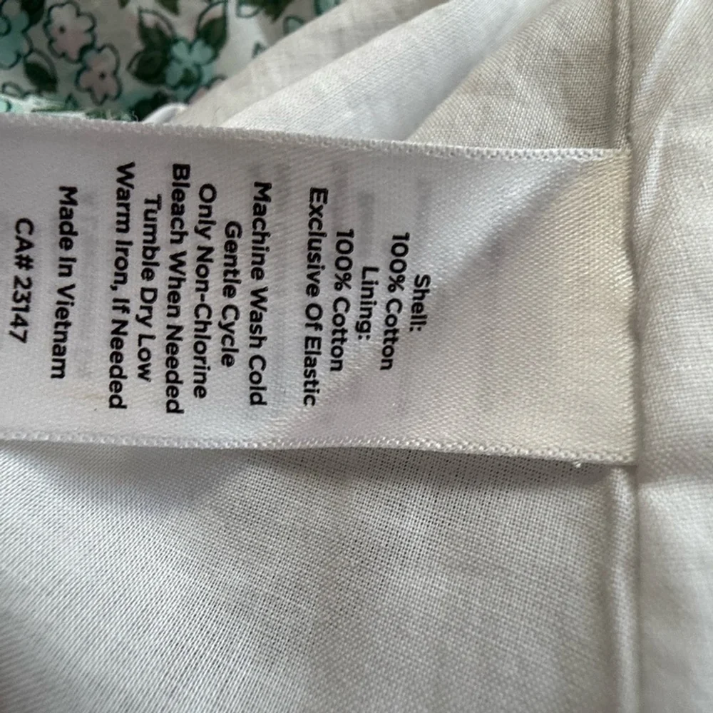 Talbots VOILE FIT FLARE floral smocked DRESS short sleeve PRIMROSE midi size 10 - Picture 9 of 10